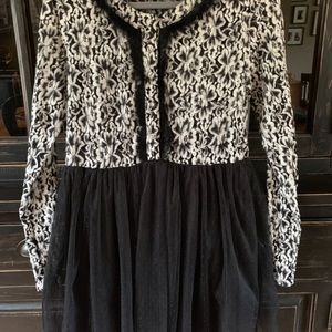 Tunic/dress black/white with tulle skirt